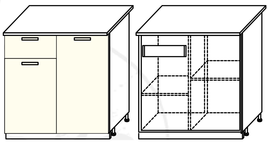 Фото Кухня Диана-4 (ЛДСП) шкаф-стол 800 (ШН-815L) от производителя Фант-мебель в Донецке по цене 4 690 ₽