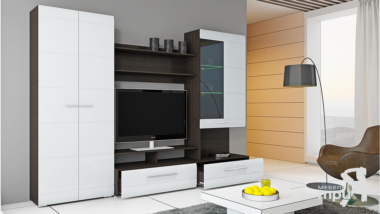 Фото Стенка Вега ТД-196.01 полки с перегородкой от производителя ТриЯ в Донецке по цене 66&nbsp;640 ₽