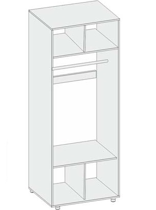 Фото Шкаф Аллегро вар.№4 (90) экокожа двухдверный от производителя Диал в Донецке по цене 11&nbsp;560 ₽