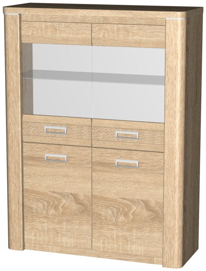 Фото Пенал со стеклом низкий Магнолия ГМ-05 от производителя СБК в Донецке по цене 23 020 ₽