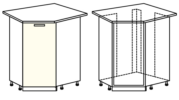Фото Кухня Диана-4 (ЛДСП) шкаф-стол 860 (ШНУ-1) от производителя Фант-мебель в Донецке по цене 2 960 ₽