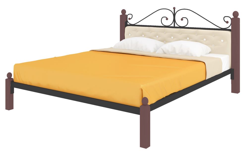 Фото Кровать двуспальная Диана Lux мягкая (СМ 160х200) трубка металл от производителя Милсон в Донецке по цене 23 340 ₽