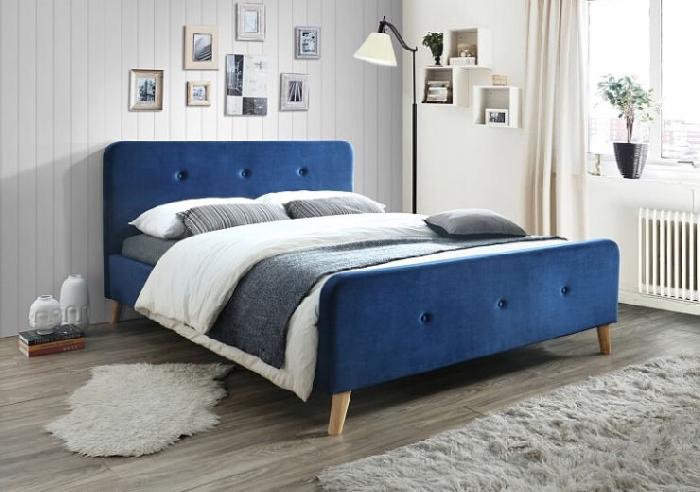 Кровать двуспальная Signal Malmo Velvet (СМ 160х200) c ортопедическим основанием ( 160х200 , дерево/ткань , синий , без подъемного мех. , без ящиков , без матраса (Signal) ) Кровать двуспальная Signal Malmo Velvet (СМ 160х200) c ортопедическим основанием ( 160х200 , дерево/ткань , синий , без подъемного мех. , без ящиков , без матраса (Signal) )