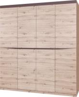 Шкаф Тиана ШР-4 (200) без зеркал четырехдверный (дуб бонифаций, дуб бонифаций-вольфрам,(Браво-мебель)) в Донецке от производителя 