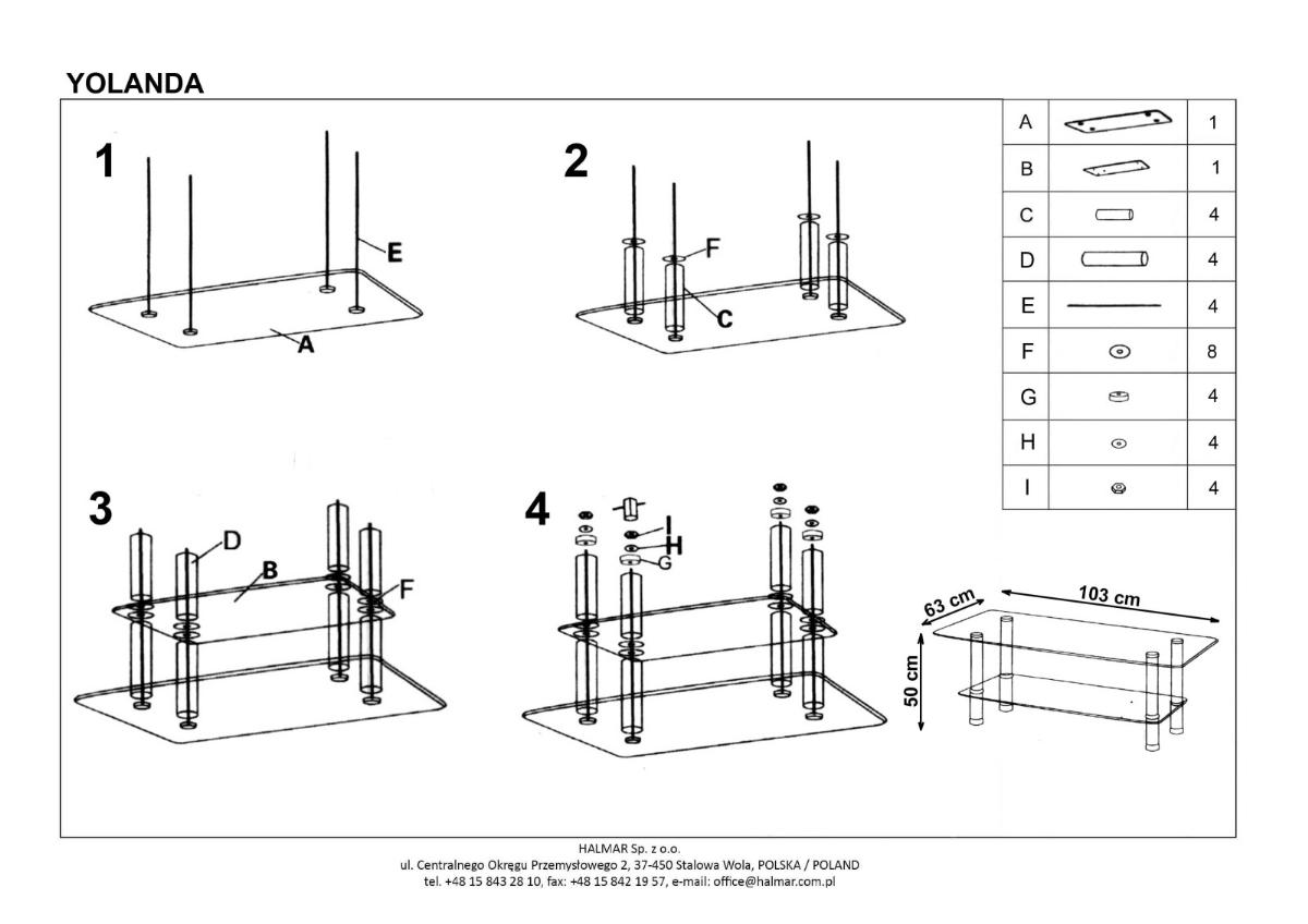 Фото Стол журнальный Halmar Yolanda от производителя Halmar  в Донецке по цене 9 170 ₽