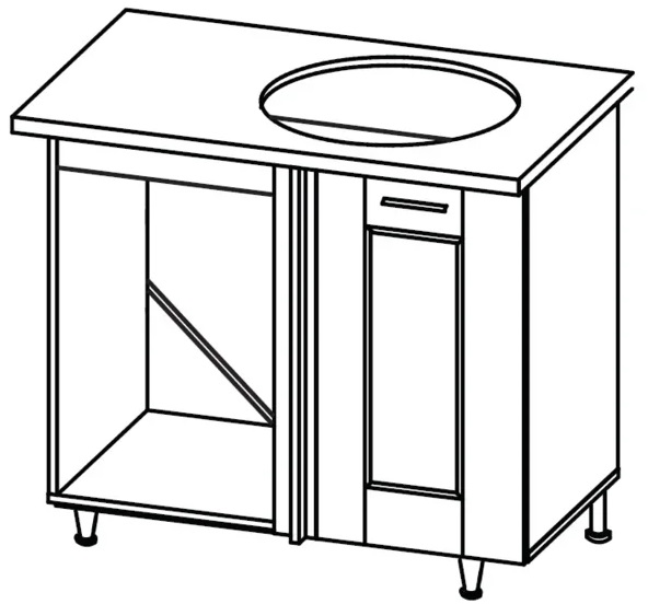 Фото Кухня Селена К-78 стол-мойка угловая 1000 правая от производителя Ставрополь Мебель в Донецке по цене 3 630 ₽