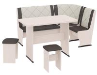 Кухонный уголок-комплект Челси Т2 (дуб белфорт, кожзам лен коричневый-лен бежевый (ТриЯ) ) в Донецке от производителя 