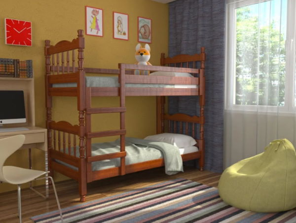 Фото Кровать 2-х ярусная Соня (СМ 80х189) с односторонними матрасами и выдвижными ящиками от производителя Браво-мебель в Донецке по цене 46 380 ₽