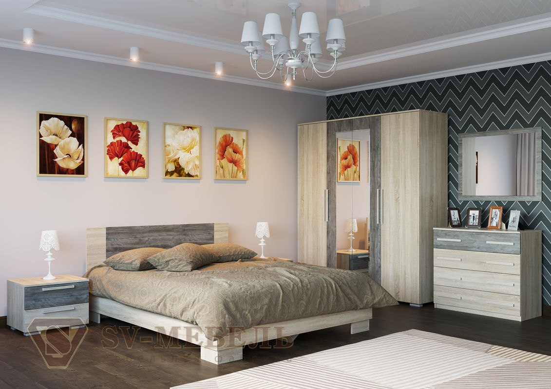 Фото Кровать двуспальная Лагуна-2 (СМ 160х200) комплектуется настилом от производителя SV-мебель в Донецке по цене 14 900 ₽