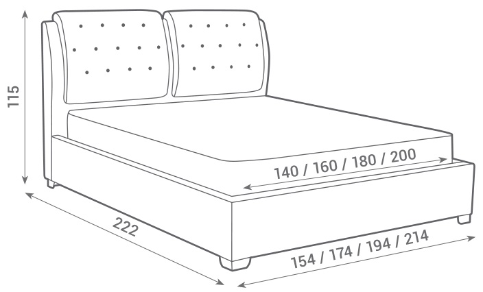 Фото Кровать двуспальная Sophia (СМ 140х200) с основанием от производителя Вега в Донецке по цене 43 520 ₽