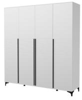 Шкаф Брента ШР-4 (200) четырехдверный (белый снег, лак белый ,(Браво-мебель)) в Донецке от производителя 