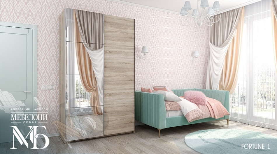 Фото Шкаф-купе Fortune-1 (1,8 - 2 двери) (400/600/800) от производителя Мебелони в Донецке по цене 59 490 ₽