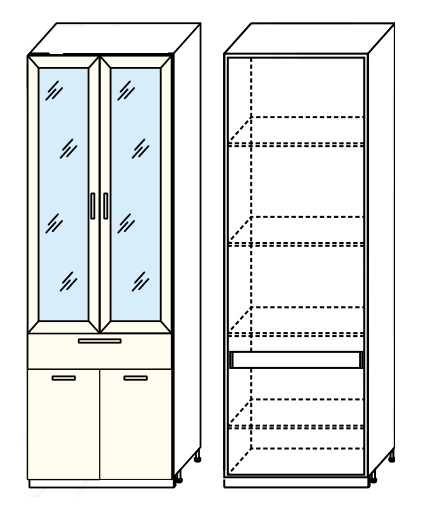 Фото Кухня Диана-4 (ЛДСП) шкаф 800 (ШП-2) от производителя Фант-мебель в Донецке по цене 11 530 ₽