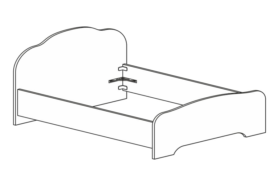 Фото Кровать односпальная Кэт-2 Эвита (СМ 120х200) не комплектуется настилом от производителя Диал в Донецке по цене 12 320 ₽