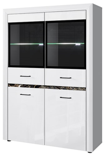 Фото Шкаф с витриной 2V2D ВайтБлек (WhitBlack) от производителя Анрэкс в Донецке по цене 33 870 ₽
