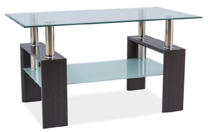Стол журнальный Signal Lisa III (мдф, стекло-прозрачное,  венге (Signal) )