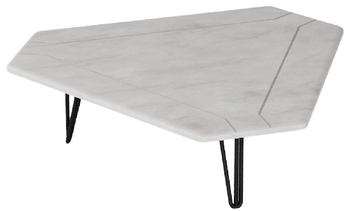 Стол журнальный Тет 250 (металл, мдф-белый бетон,  черный (Калифорния) )