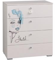 Комод Гламур  (белый-белый глянец (Мебельсон) ) в Донецке от производителя 