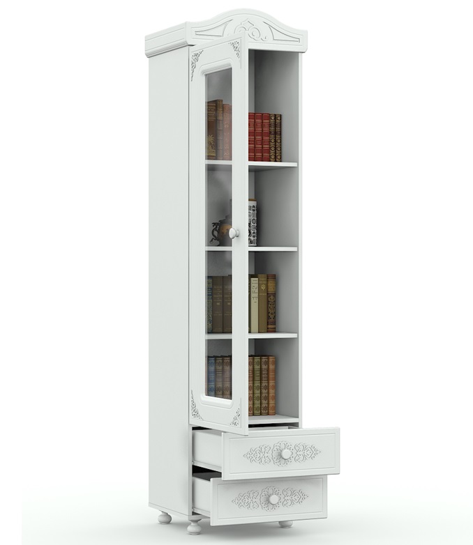 Фото Шкаф-пенал со стеклом Ассоль АС-1  от производителя Компасс в Донецке по цене 27 850 ₽