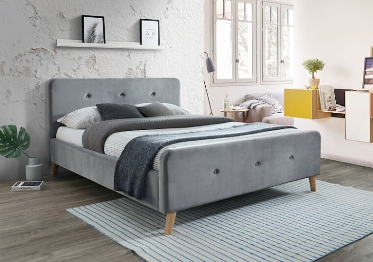 Фото Кровать двуспальная Signal Malmo Velvet (СМ 160х200) c ортопедическим основанием от производителя Signal в Донецке по цене 66&nbsp;980 ₽