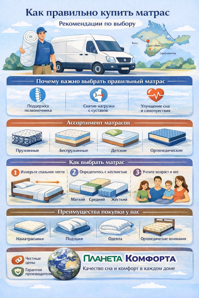 Как купить матрас в интернет магазине Планета Комфорта Донецк