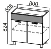 Фото Кухня Арабика стол-рабочий М800 от производителя SV-мебель в Донецке по цене 4&nbsp;820 ₽
